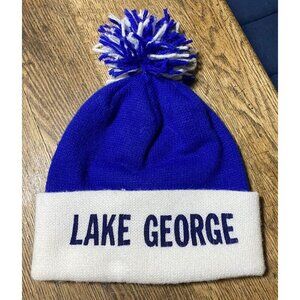 Vintage Hat Lake George NY Winter Hat Ski Hat Pom Pom Made in USA